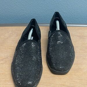 Chelsea and Violet 
Black Sparkle Slip-On Loafers - Stylish  Loafers 7- 7.5 EUC